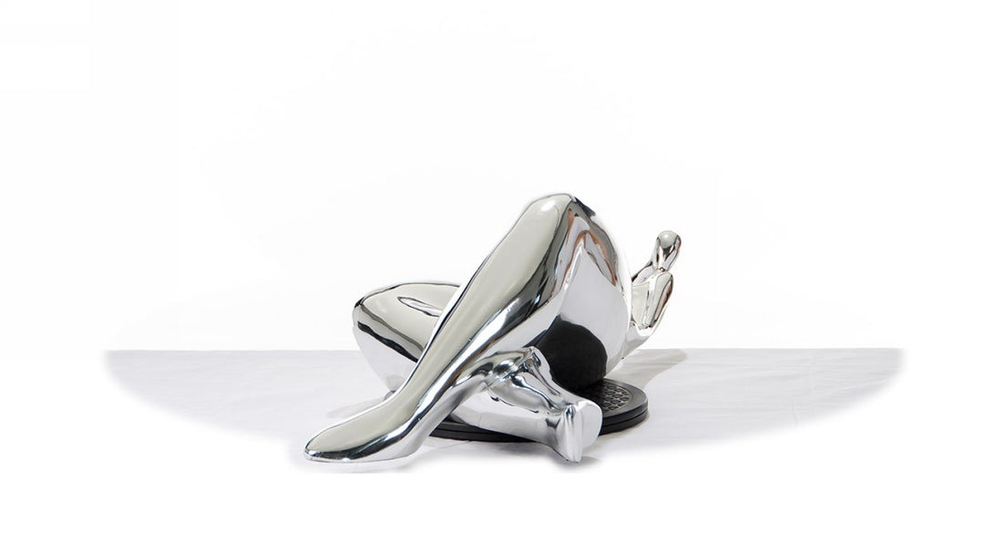 SZ0228 Modern Silver Napping Lady Sculpture