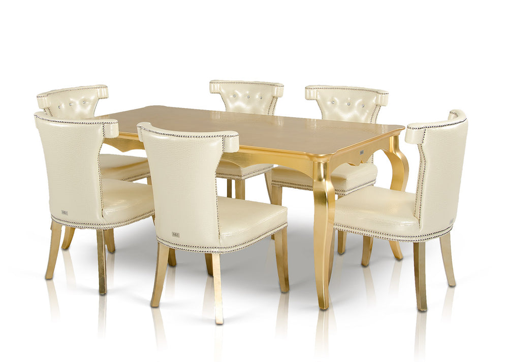 Imperial Transitional Gold Crocodile Dining Table