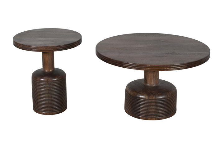 Modus Furniture Pjrt21 Liyana Solid Wood Round Coffee Table In Natural Tan