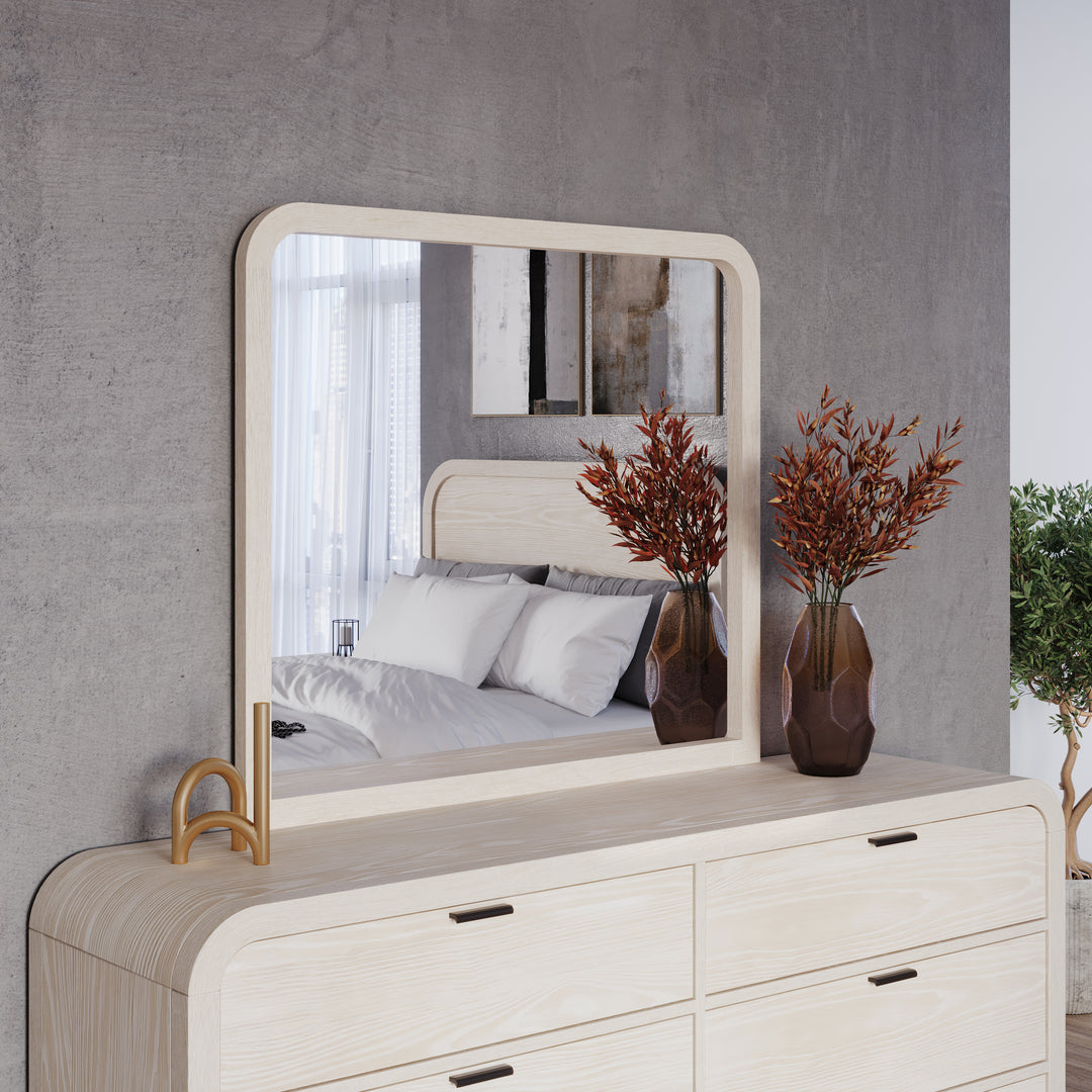 Modus Furniture Nknf83 Drake Beveled Glass Wall Or Dresser Mirror In Sugar