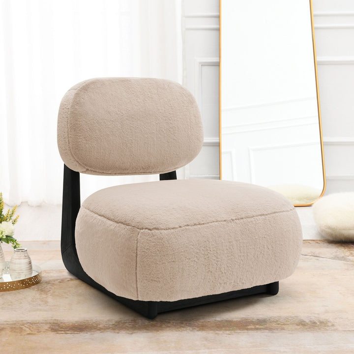 Duffie - Upholstered Armless Accent Chair - Camel Armless Chair modern furniture Contempo Furniture