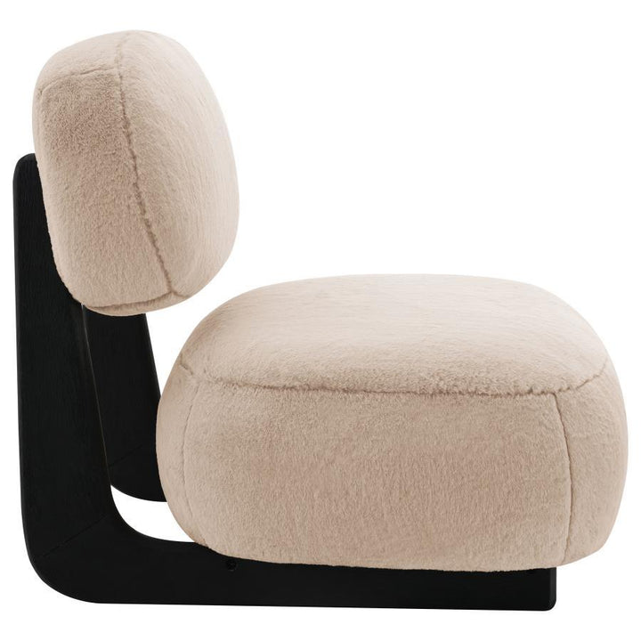 Duffie - Upholstered Armless Accent Chair - Camel Armless Chair modern furniture Contempo Furniture