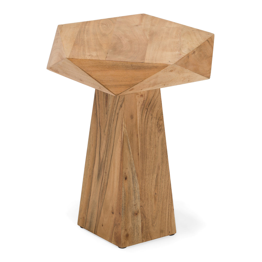 Duffy - Modern Acacia Pentagon End Table