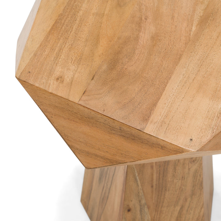 Duffy - Modern Acacia Pentagon End Table