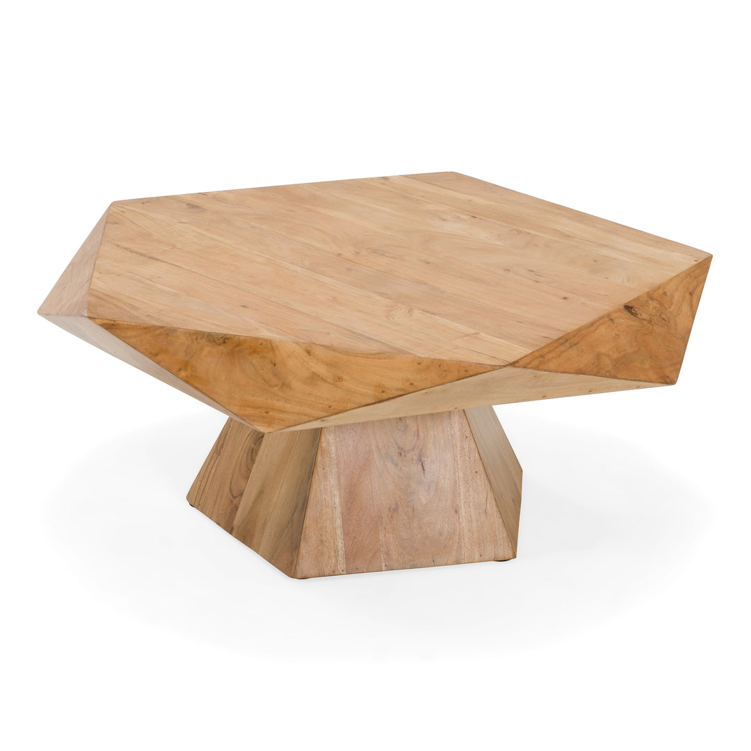 Duffy - Modern Acacia Pentagon Coffee Table