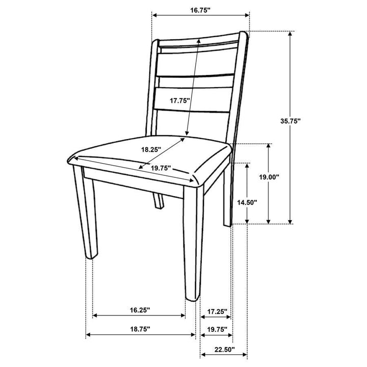 Duncan - Ladder Back Dining Side Chair (Set of 2) - Washed Oak Chair Set modern furniture Contempo Furniture