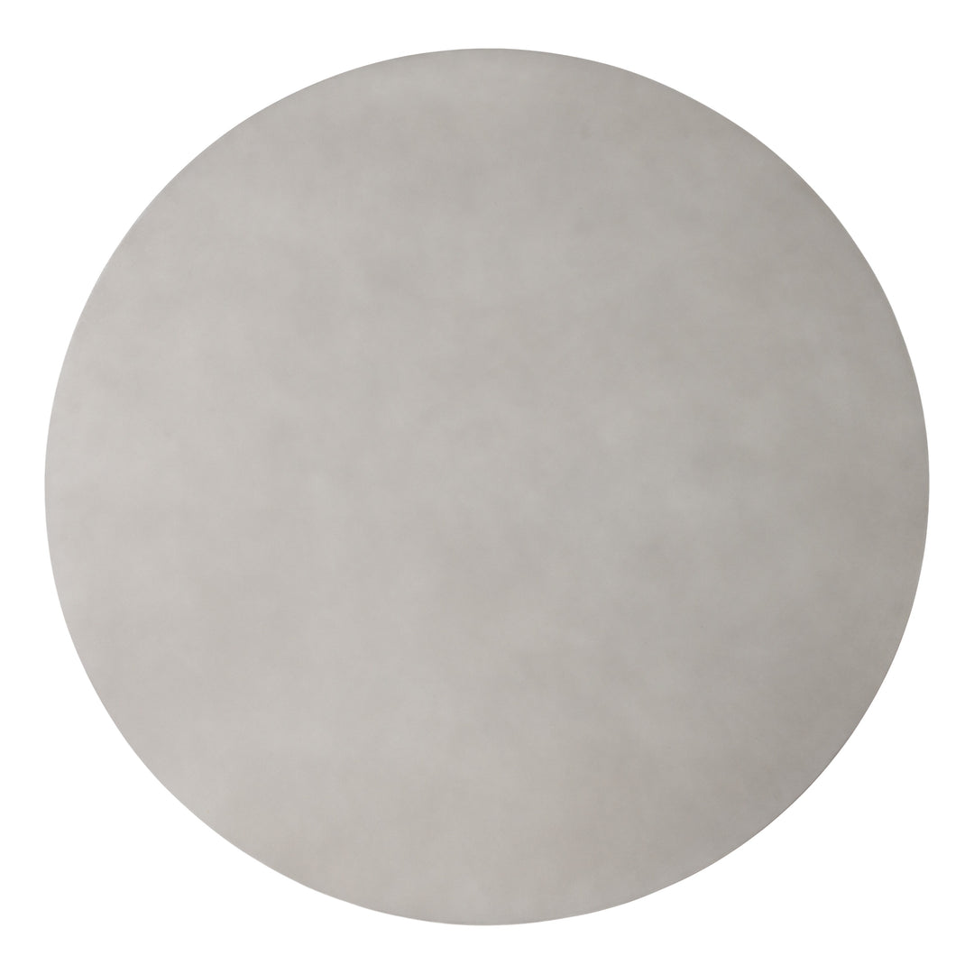 Duncan  Modern Faux Concrete + Walnut Round Dining Table