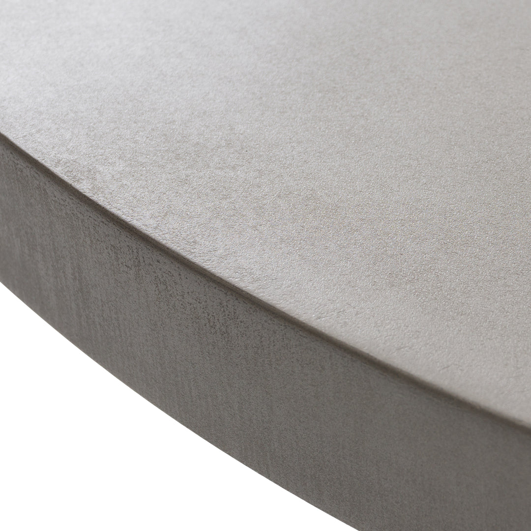 Duncan  Modern Faux Concrete + Walnut Round Dining Table