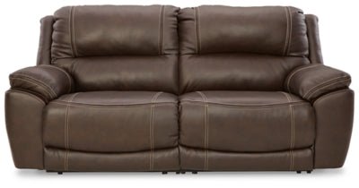 Dunleith 2 - Piece Power Reclining Sectional Loveseat - Dark Brown Reclining Sectional modern furniture Contempo Furniture