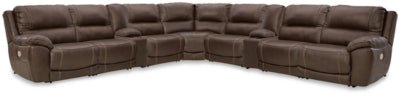Dunleith 9 - Piece Power Reclining Sectional - Dark Brown Reclining Sectional modern furniture Contempo Furniture