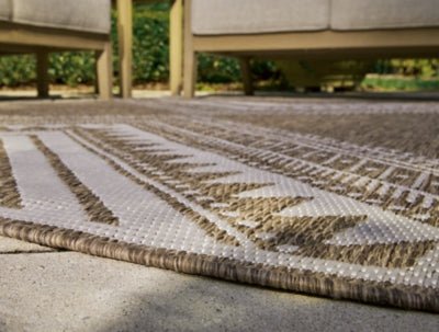 Dunsler 8' x 10' Rug - Dark Brown Indoor/Outdoor Rug modern furniture Contempo Furniture