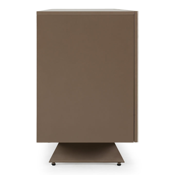 Dunster - Contemporary Beige Ceramic + Metallic Grey Buffet