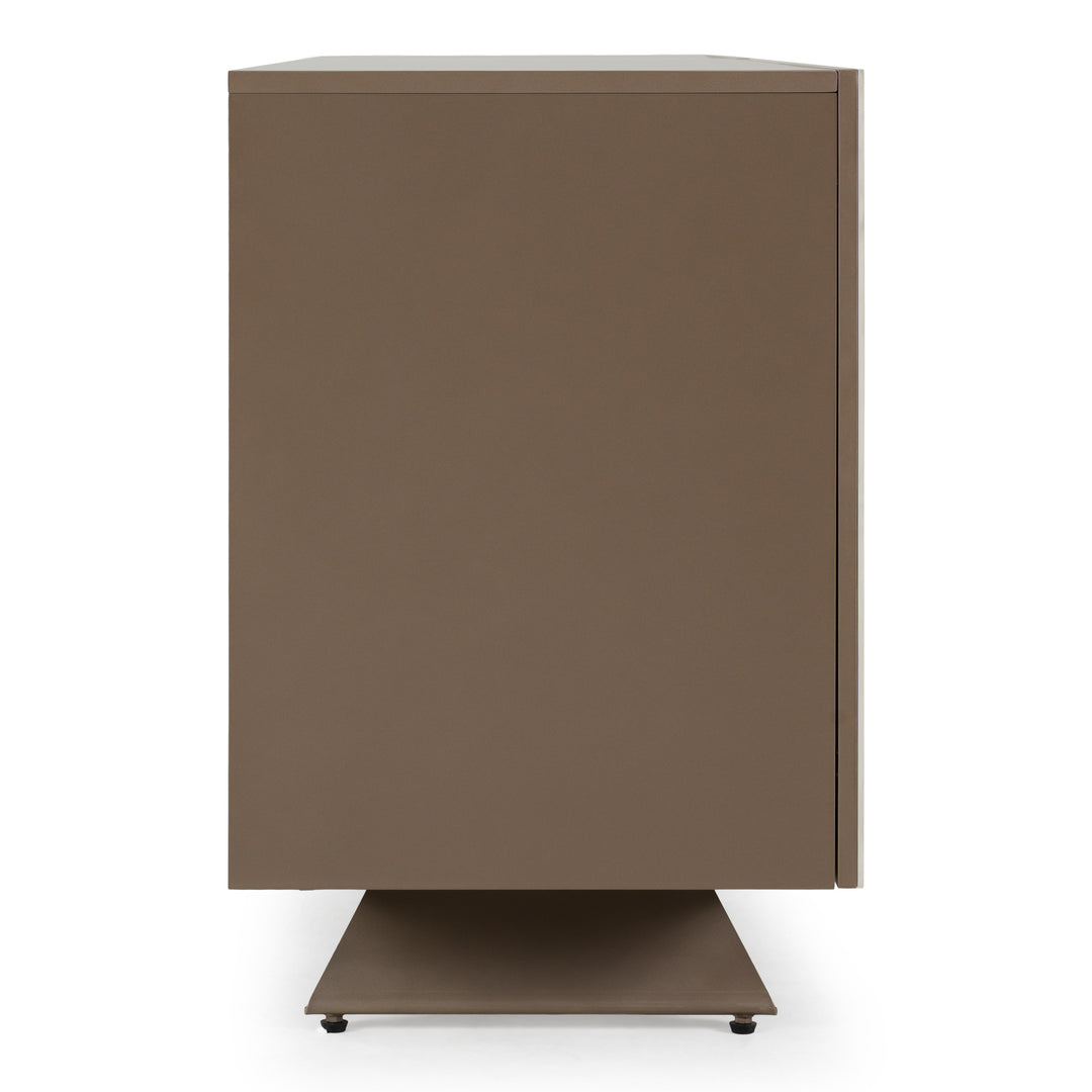Dunster - Contemporary Beige Ceramic + Metallic Grey Buffet