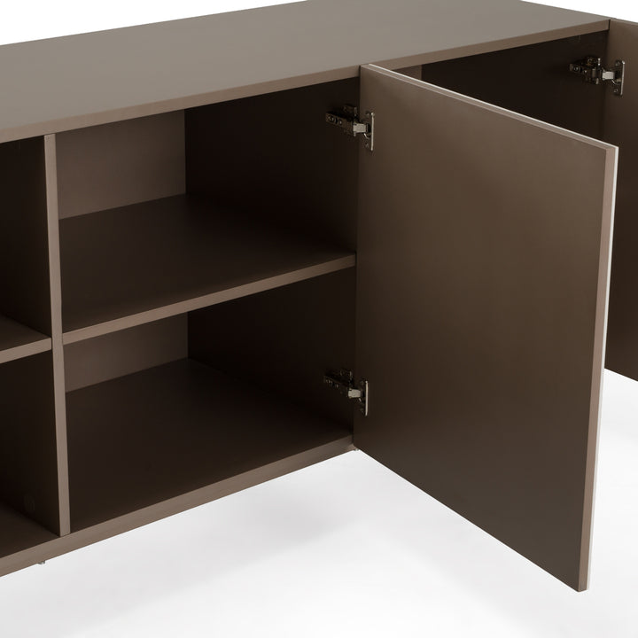 Dunster - Contemporary Beige Ceramic + Metallic Grey Buffet