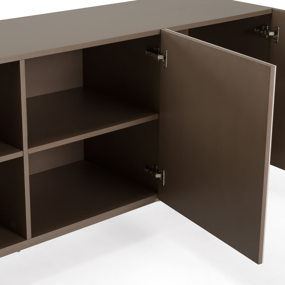 Dunster - Contemporary Beige Ceramic + Metallic Grey Buffet