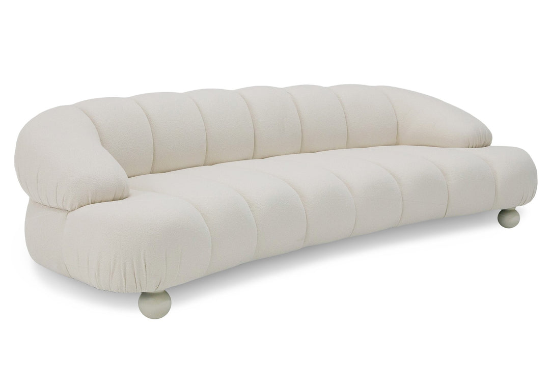 Duran - Contemporary White Fabric 4-Seater Sofa