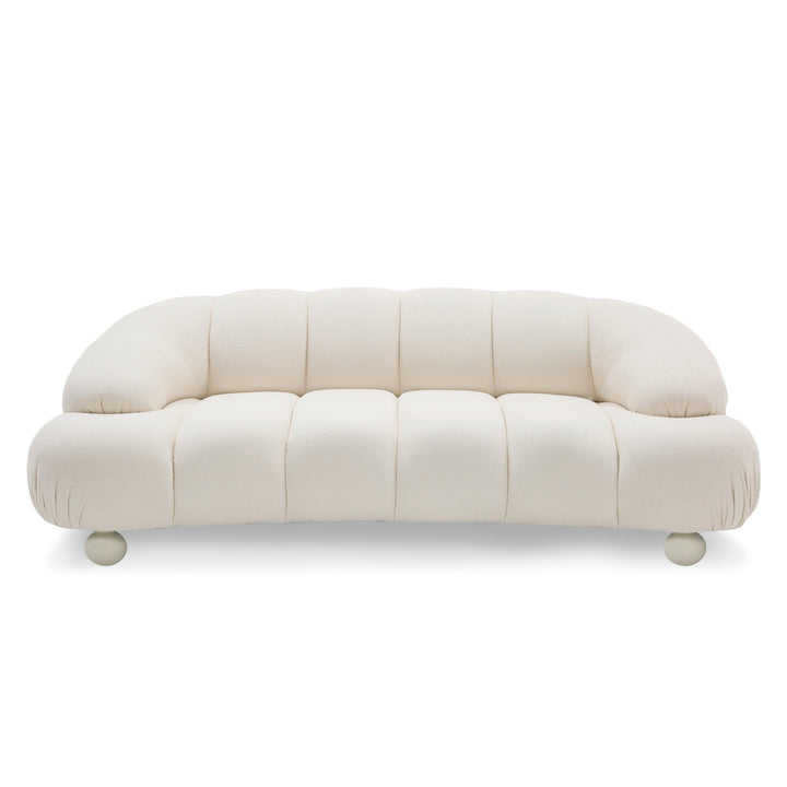 Duran - Contemporary White Fabric Loveseat Sofa