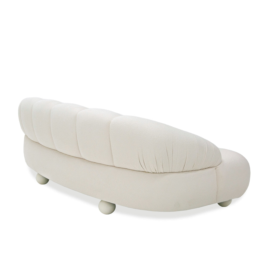 Duran - Contemporary White Fabric Loveseat Sofa