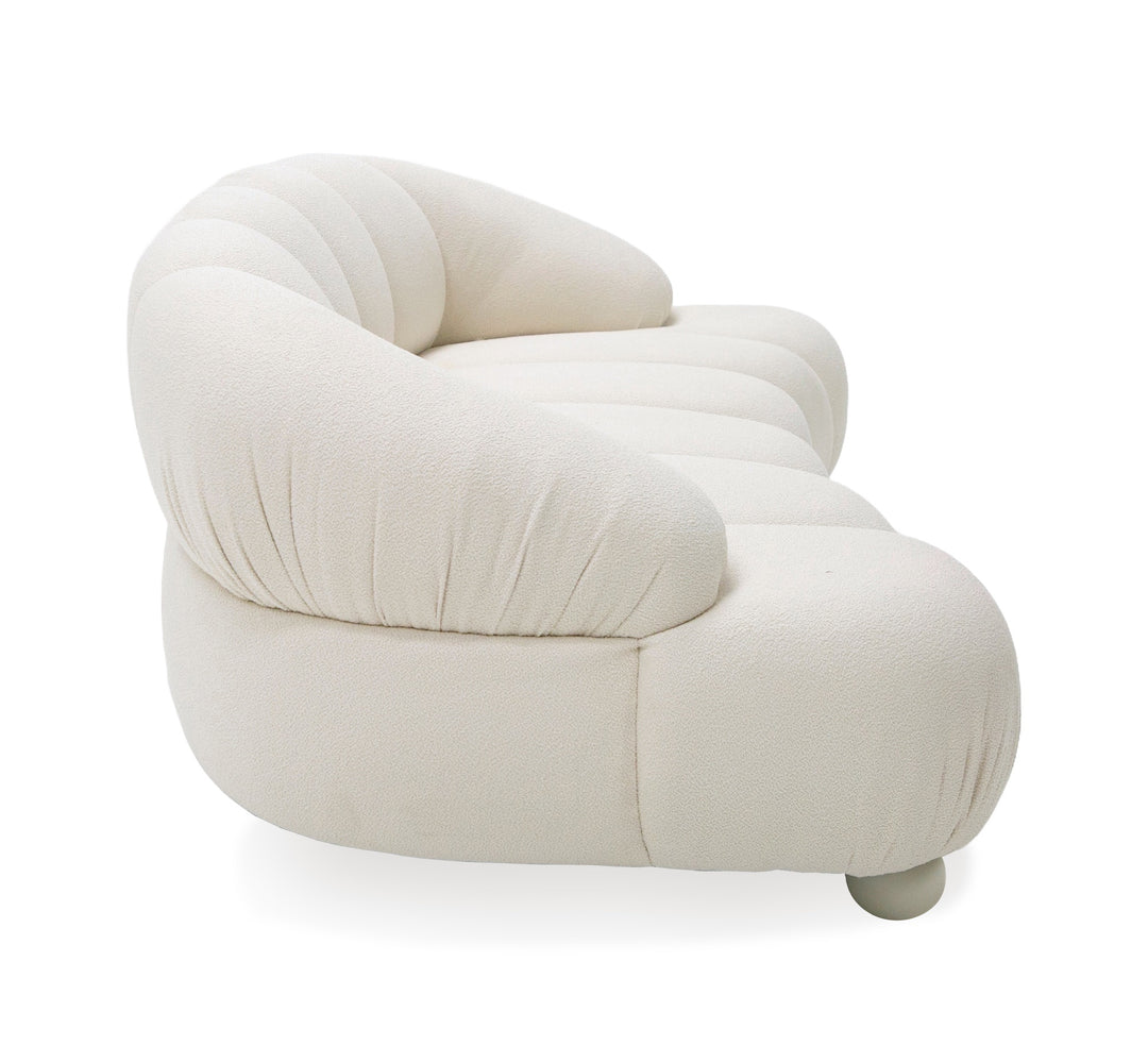 Duran - Contemporary White Fabric Loveseat Sofa