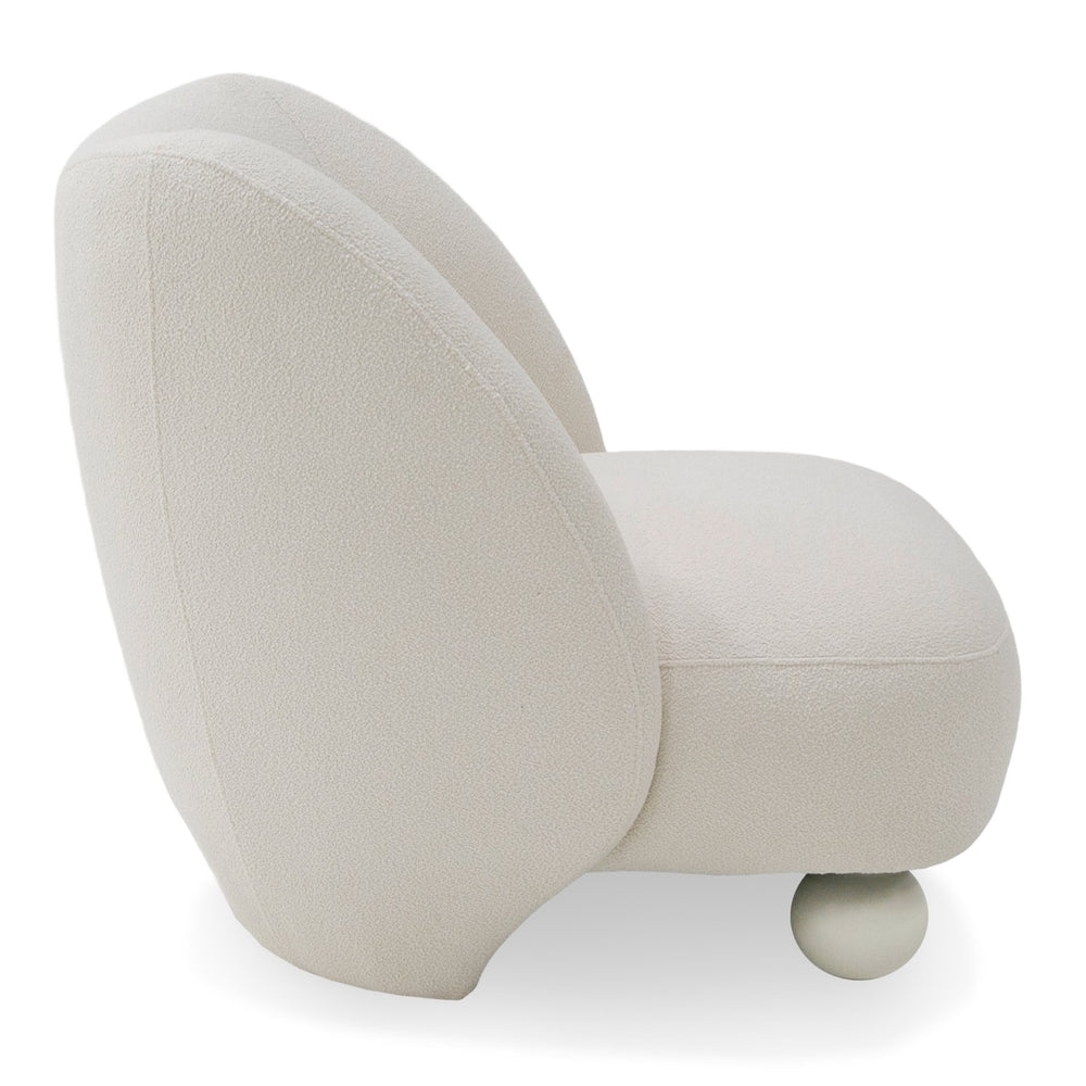 Duran - Contemporary White Fabric Accent Chair - View 5