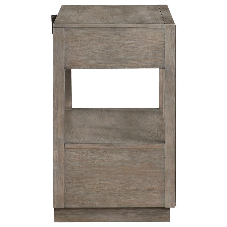 Durango - 2 - Drawer Nightstand Bedside Table - Washed Oak Accent Nightstand modern furniture Contempo Furniture