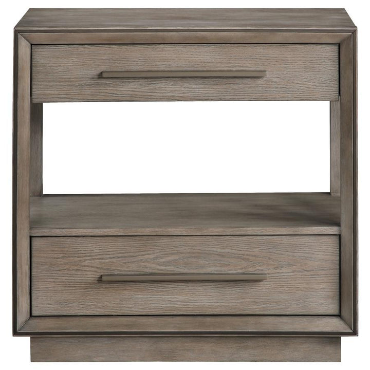 Durango - 2 - Drawer Nightstand Bedside Table - Washed Oak Accent Nightstand modern furniture Contempo Furniture