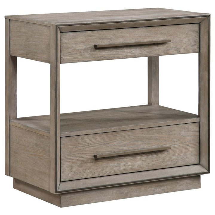 Durango - 2 - Drawer Nightstand Bedside Table - Washed Oak Accent Nightstand modern furniture Contempo Furniture
