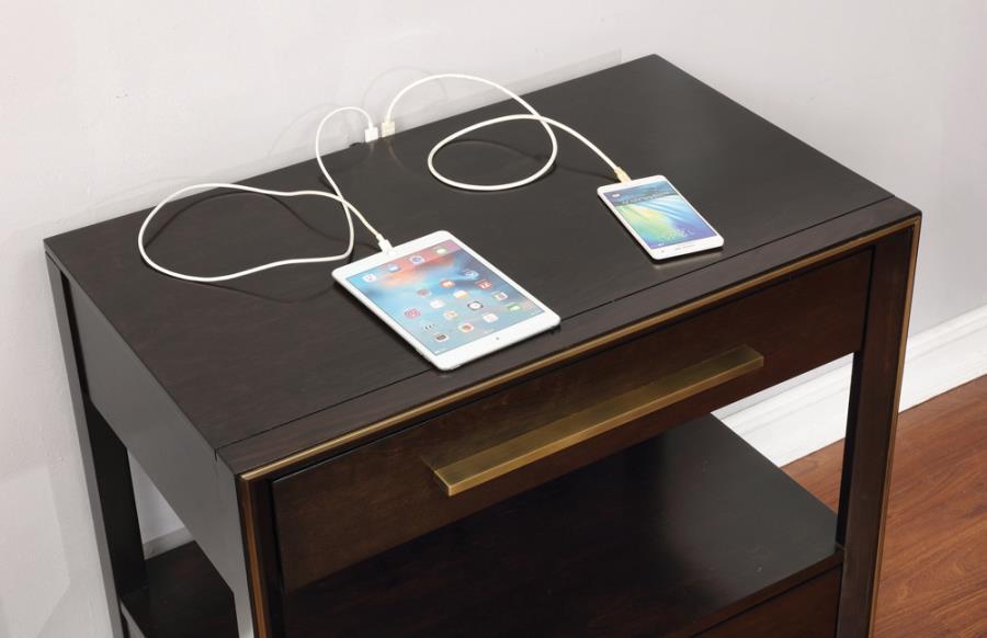 Durango - 2 - Drawer Nightstand - Smoked Peppercorn Accent Nightstand modern furniture Contempo Furniture