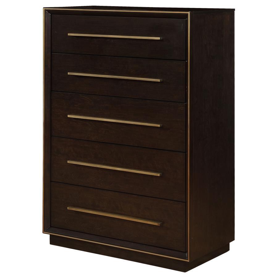 Durango - 5 - Drawer Bedroom Chest - Smoked Peppercorn Accent Chest modern furniture Contempo Furniture