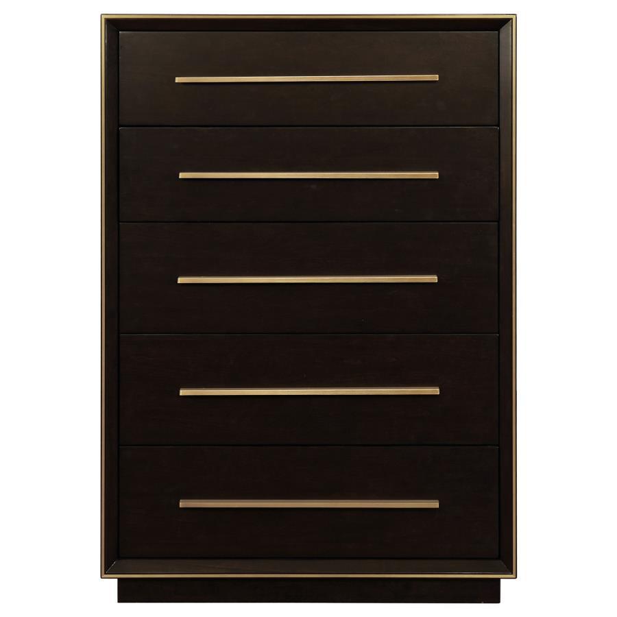 Durango - 5 - Drawer Bedroom Chest - Smoked Peppercorn Accent Chest modern furniture Contempo Furniture