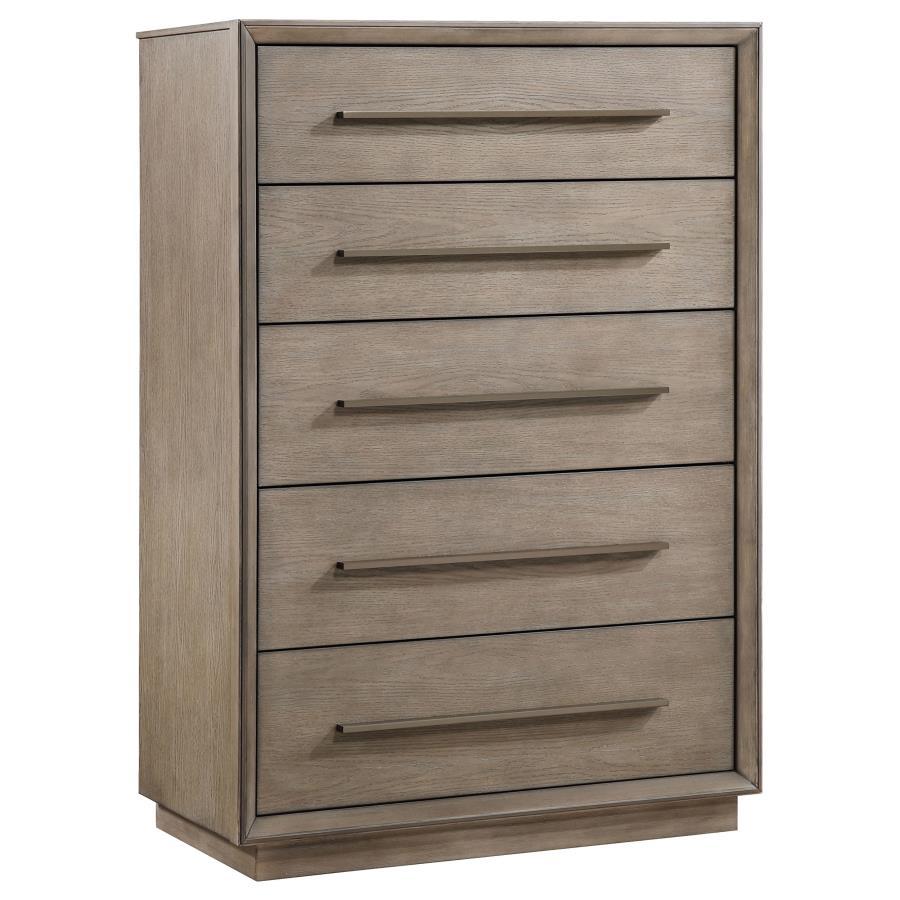 Durango - 5 - Drawer Bedroom Chest - Washed Oak Accent Chest modern furniture Contempo Furniture