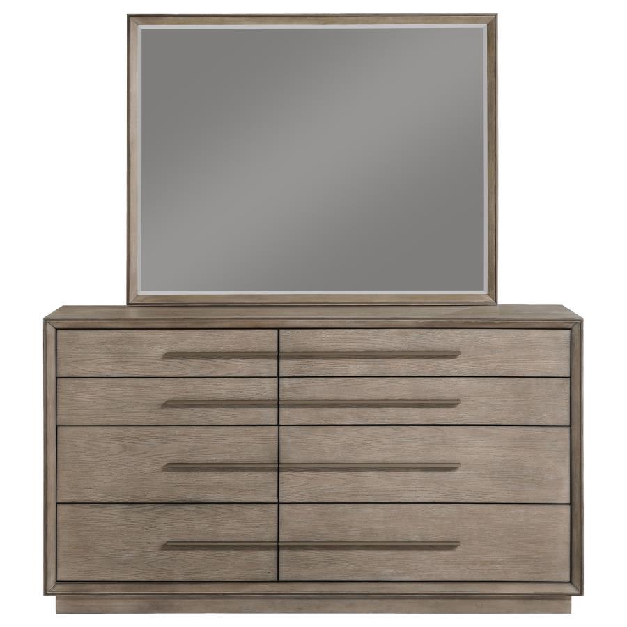 Durango - 8 - Drawer - Dresser And Mirror - Washed Oak Dresser & Mirror modern furniture Contempo Furniture