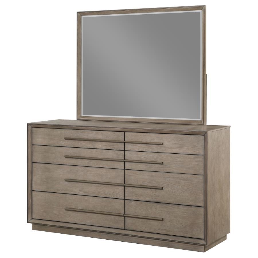 Durango - 8 - Drawer - Dresser And Mirror - Washed Oak Dresser & Mirror modern furniture Contempo Furniture