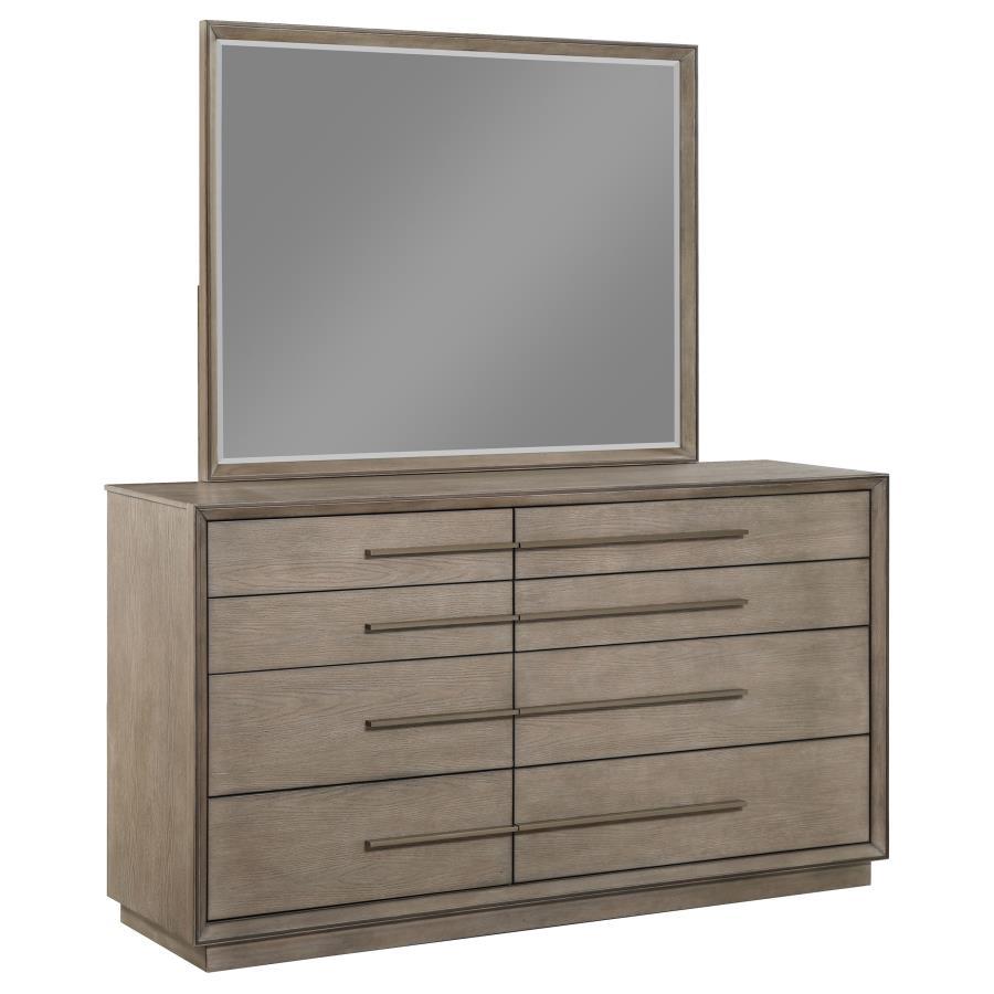 Durango - 8 - Drawer - Dresser And Mirror - Washed Oak Dresser & Mirror modern furniture Contempo Furniture