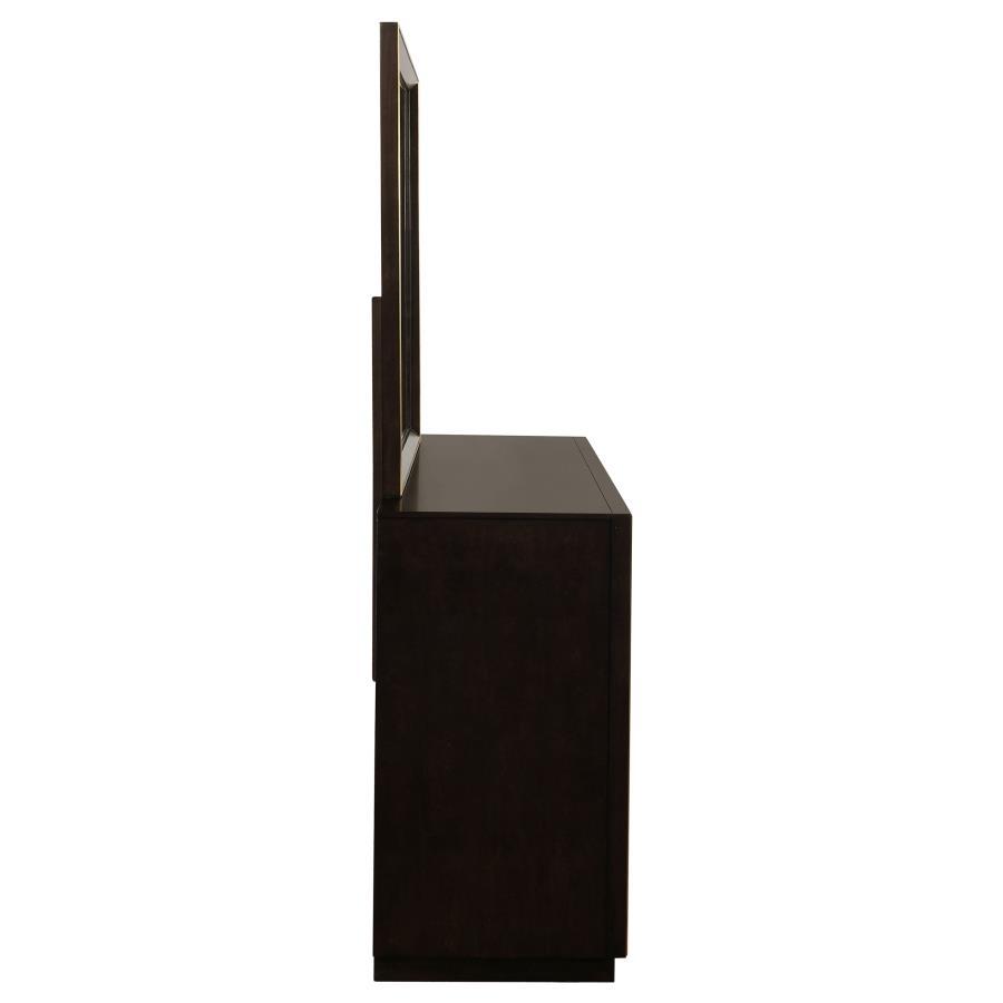 Durango - 8 - Drawer Dresser With Mirror - Smoked Peppercorn Dresser & Mirror modern furniture Contempo Furniture