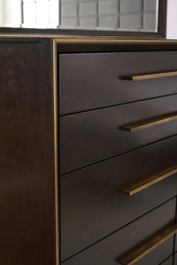 Durango - 8 - Drawer Dresser With Mirror - Smoked Peppercorn Dresser & Mirror modern furniture Contempo Furniture