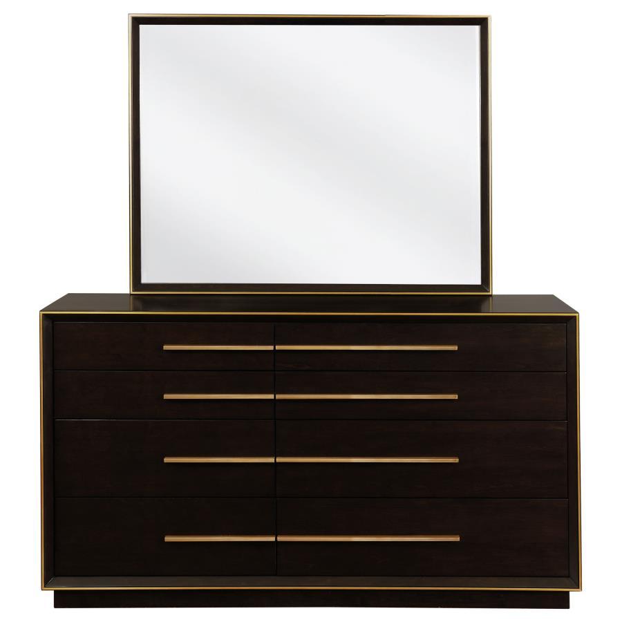Durango - 8 - Drawer Dresser With Mirror - Smoked Peppercorn Dresser & Mirror modern furniture Contempo Furniture