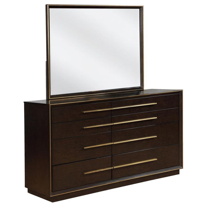 Durango - 8 - Drawer Dresser With Mirror - Smoked Peppercorn Dresser &amp; Mirror modern furniture Contempo Furniture