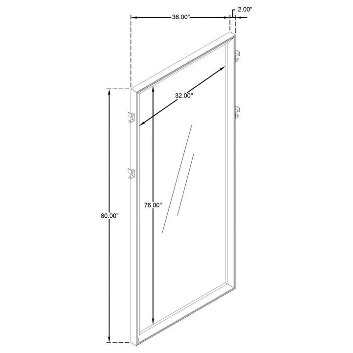 Durango - Full Length Standing Floor Mirror - Washed Oak Floor Mirror modern furniture Contempo Furniture
