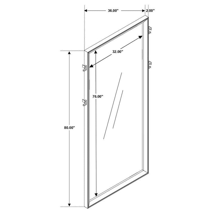 Durango - Standing Floor Mirror - Smoked Peppercorn Floor Mirror modern furniture Contempo Furniture
