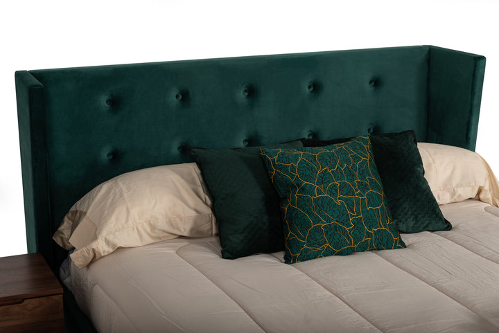 Durango Modern Green Fabric  and  Walnut Bed