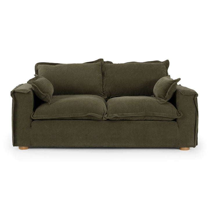 Durbin - Modern Green Fabric Loveseat