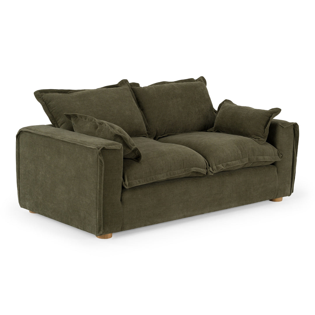 Durbin - Modern Green Fabric Loveseat