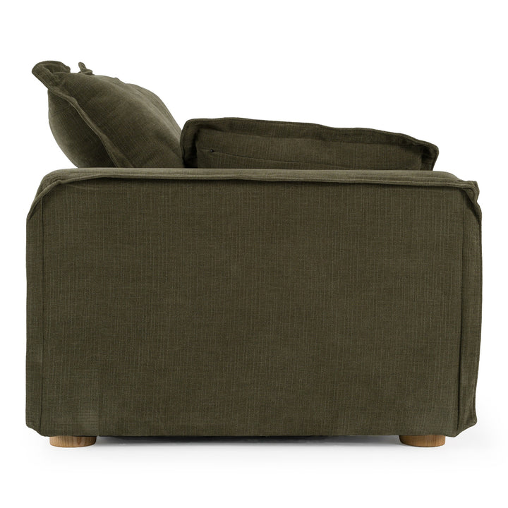 Durbin - Modern Green Fabric Loveseat