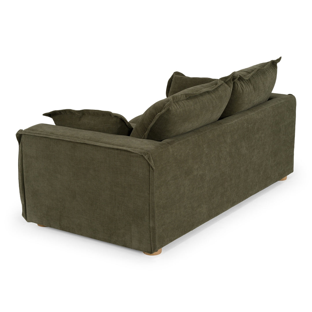 Durbin - Modern Green Fabric Loveseat