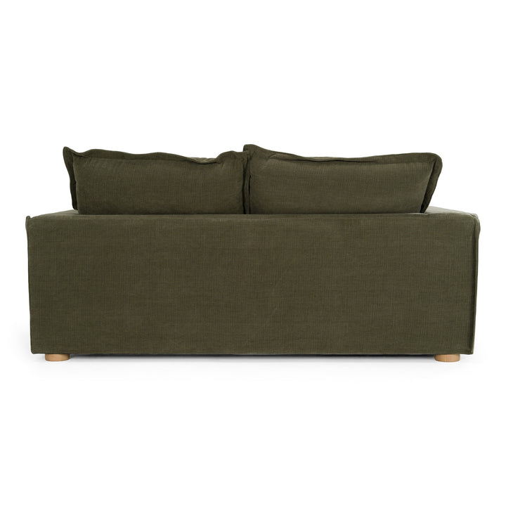 Durbin - Modern Green Fabric Loveseat