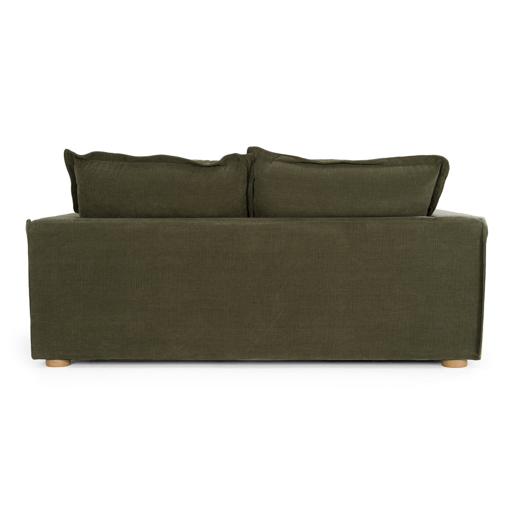 Durbin - Modern Green Fabric Loveseat - View 6