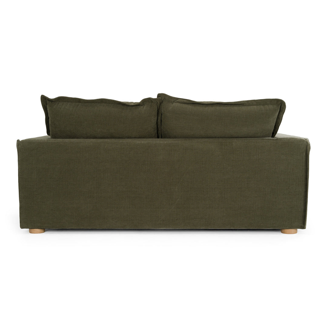 Durbin - Modern Green Fabric Loveseat
