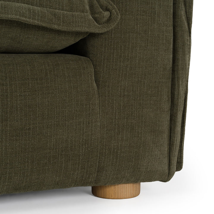 Durbin - Modern Green Fabric Loveseat