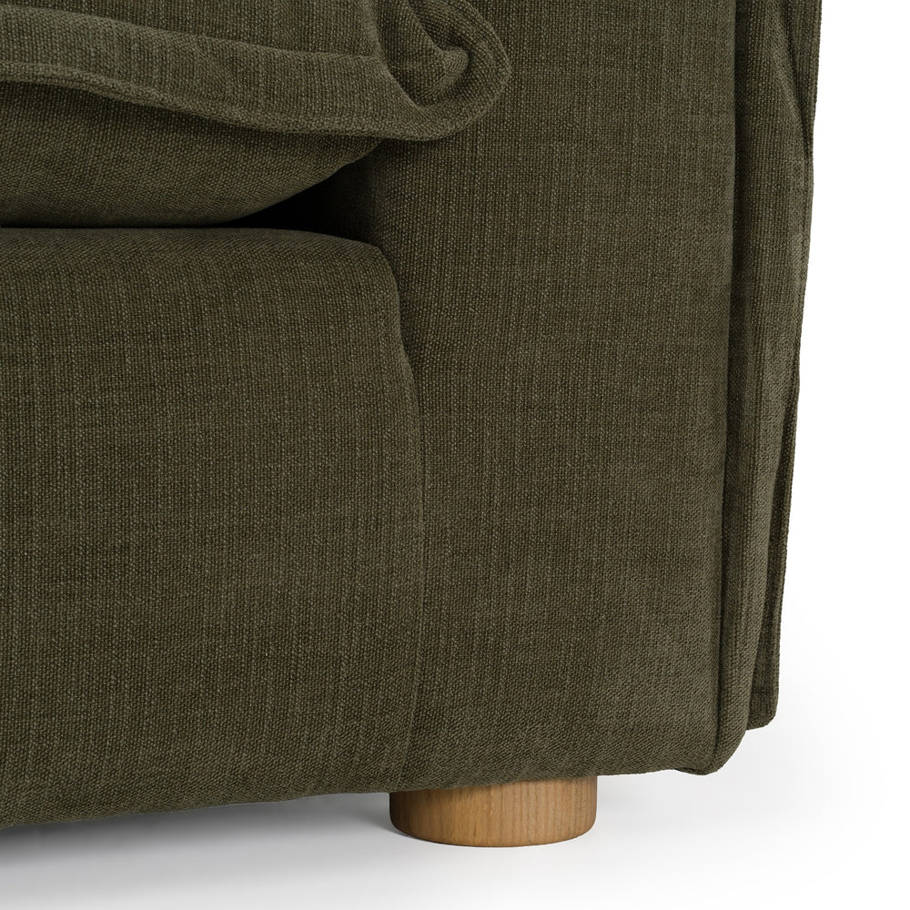 Durbin - Modern Green Fabric Loveseat - View 7
